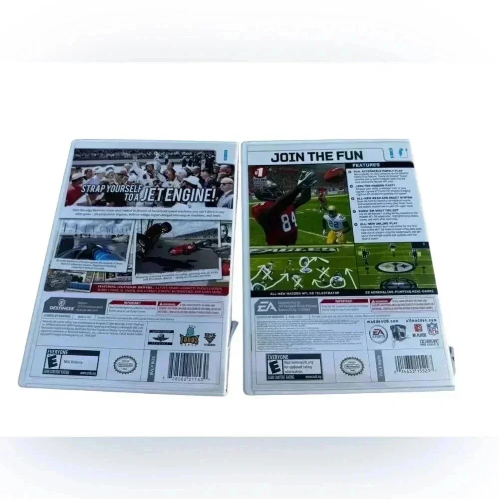 Wii Madden NFL 08 Video Game and Wii Indianapolis 500 Legends